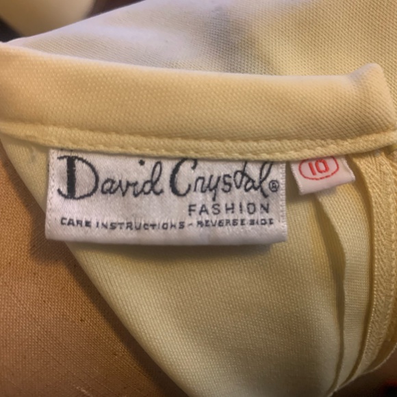 Original Vintage David Crystal Dress. In a gorgeous yellow. Size small. - Picture 6 of 9